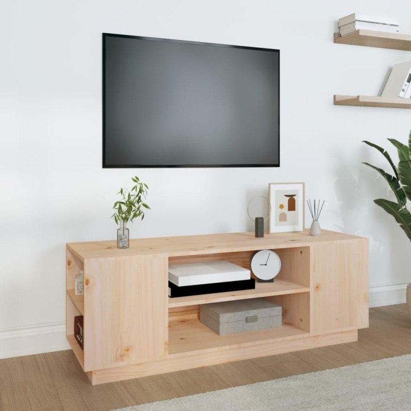 vidaXL TV-Schrank 110x35x40,5 cm Massivholz Kiefer vidaXL TV-Schrank 110x35x40,5 cm Massivholz Kiefer