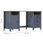 vidaXL Schreibtisch Hill Grau 150x50x74 cm Massivholz Kiefer vidaXL Schreibtisch Hill Grau 150x50x74 cm Massivholz Kiefer