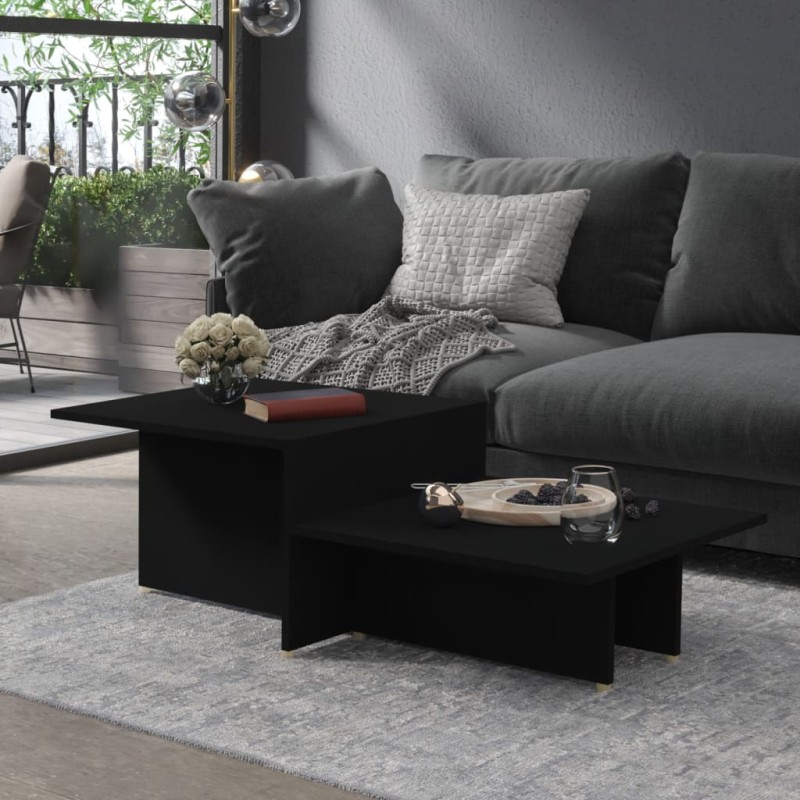 vidaXL Couchtisch Schwarz 111,5x50x33 cm Holzwerkstoff vidaXL Couchtisch Schwarz 111,5x50x33 cm Holzwerkstoff