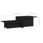 vidaXL Couchtisch Schwarz 111,5x50x33 cm Holzwerkstoff vidaXL Couchtisch Schwarz 111,5x50x33 cm Holzwerkstoff