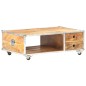 vidaXL Couchtisch 89x59x33 cm Massives Raues Mangoholz vidaXL Couchtisch 89x59x33 cm Massives Raues Mangoholz