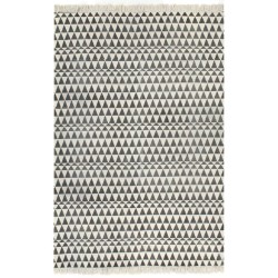 vidaXL Kelim-Teppich Baumwolle 120x180 cm mit Muster Schwarz/Weiß
