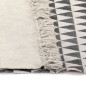 vidaXL Kelim-Teppich Baumwolle 120x180 cm mit Muster Schwarz/Weiß vidaXL Kelim-Teppich Baumwolle 120x180 cm mit Muster Schwarz/Weiß