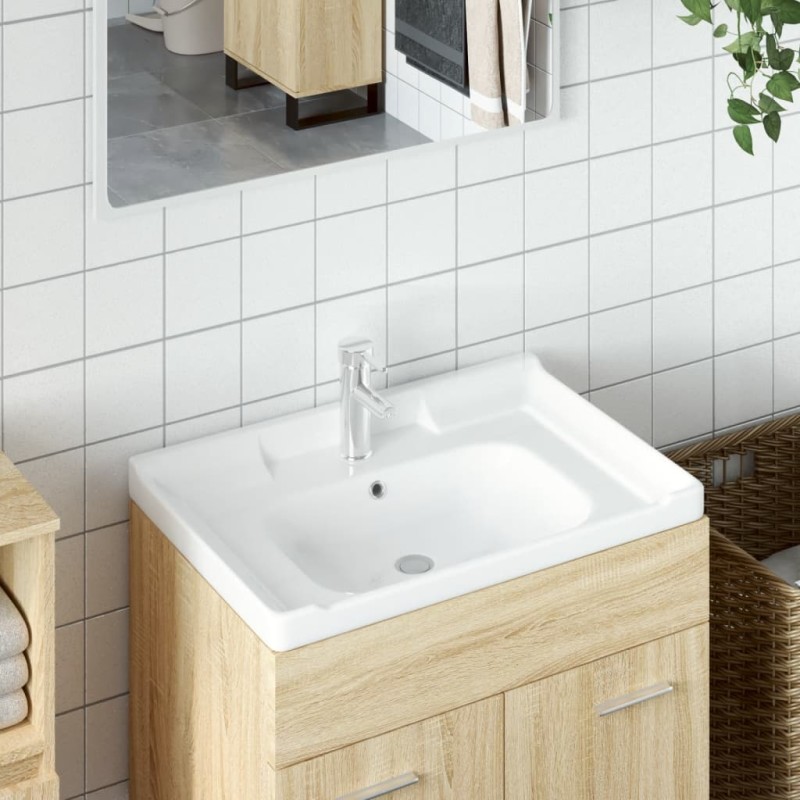 Waschbecken Weiß 71x48x23 cm Rechteckig Keramik Waschbecken Weiß 71x48x23 cm Rechteckig Keramik