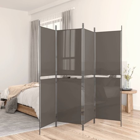 vidaXL 4-tlg. Paravent Anthrazit 200x220 cm Stoff
