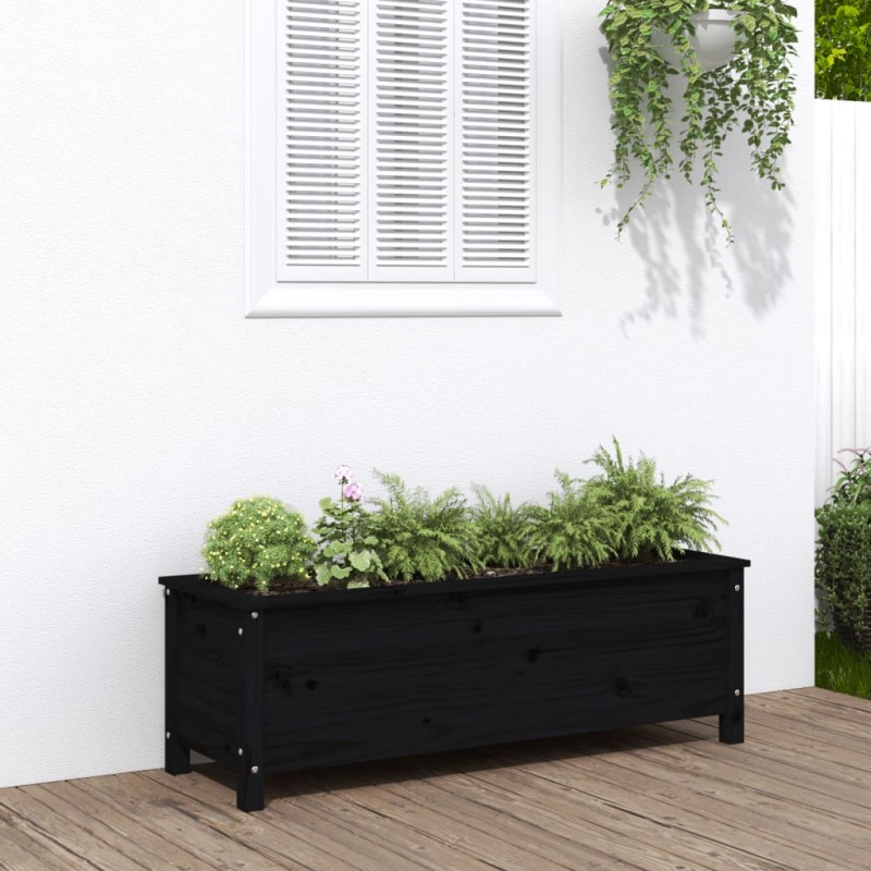 vidaXL Hochbeet Schwarz 119,5x40x39 cm Massivholz Kiefer vidaXL Hochbeet Schwarz 119,5x40x39 cm Massivholz Kiefer