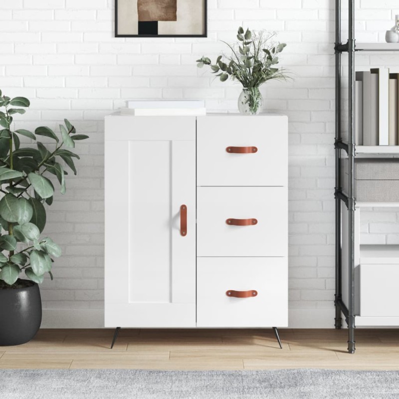 vidaXL Sideboard Hochglanz-Weiß 69,5x34x90 cm Holzwerkstoff vidaXL Sideboard Hochglanz-Weiß 69,5x34x90 cm Holzwerkstoff