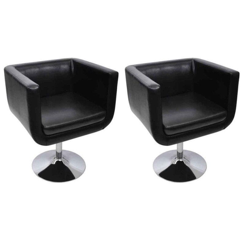 Loungesessel 2 Stk. Kunstleder Schwarz Loungesessel 2 Stk. Kunstleder Schwarz