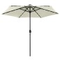 vidaXL Sonnenschirm mit LED-Leuchten & Aluminium-Mast 270 cm Sandweiß vidaXL Sonnenschirm mit LED-Leuchten & Aluminium-Mast 270 cm Sandweiß