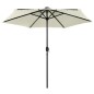 vidaXL Sonnenschirm mit LED-Leuchten & Aluminium-Mast 270 cm Sandweiß vidaXL Sonnenschirm mit LED-Leuchten & Aluminium-Mast 270 cm Sandweiß