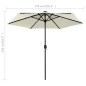 vidaXL Sonnenschirm mit LED-Leuchten & Aluminium-Mast 270 cm Sandweiß vidaXL Sonnenschirm mit LED-Leuchten & Aluminium-Mast 270 cm Sandweiß