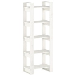 vidaXL Bücherregal/Raumteiler Weiß 60x35x160 cm Massivholz