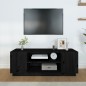 vidaXL TV-Schrank Schwarz 110x35x40,5 cm Massivholz Kiefer vidaXL TV-Schrank Schwarz 110x35x40,5 cm Massivholz Kiefer