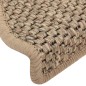 vidaXL Treppenmatten Selbstklebend Sisal 15 Stk. 65x21x4cm Dunkelbeige vidaXL Treppenmatten Selbstklebend Sisal 15 Stk. 65x21x4cm Dunkelbeige