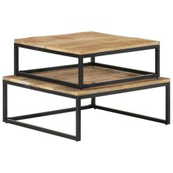 vidaXL Satztische 2-Stk. Mango Massivholz 