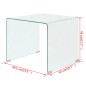 vidaXL Couchtisch aus gehärtetem Glas 49,5 x 50 x 45 cm Transparent vidaXL Couchtisch aus gehärtetem Glas 49,5 x 50 x 45 cm Transparent