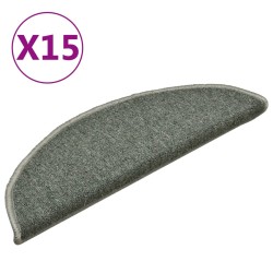 vidaXL Treppenmatten 15 Stk. Dunkelgrün 56x17x3 cm
