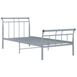 vidaXL Bettgestell Grau Metall 90x200 cm