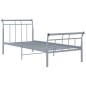 vidaXL Bettgestell Grau Metall 90x200 cm vidaXL Bettgestell Grau Metall 90x200 cm