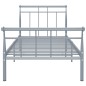 vidaXL Bettgestell Grau Metall 90x200 cm vidaXL Bettgestell Grau Metall 90x200 cm