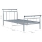 vidaXL Bettgestell Grau Metall 90x200 cm vidaXL Bettgestell Grau Metall 90x200 cm