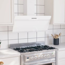 vidaXL Dunstabzugshaube 90 cm Stahl und Hartglas Weiß