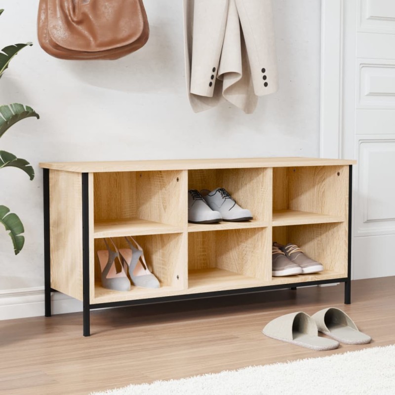 vidaXL Schuhregal Sonoma-Eiche 100x35x50 cm Holzwerkstoff vidaXL Schuhregal Sonoma-Eiche 100x35x50 cm Holzwerkstoff