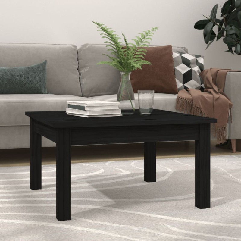 vidaXL Couchtisch Schwarz 55x55x30 cm Massivholz Kiefer vidaXL Couchtisch Schwarz 55x55x30 cm Massivholz Kiefer