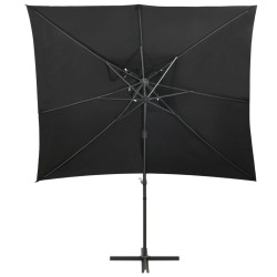 vidaXL Ampelschirm mit Lüftung Schwarz 250x250 cm