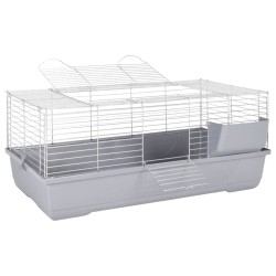vidaXL Kleintierkäfig Grau 100x53x46 cm Polypropylen und Metall