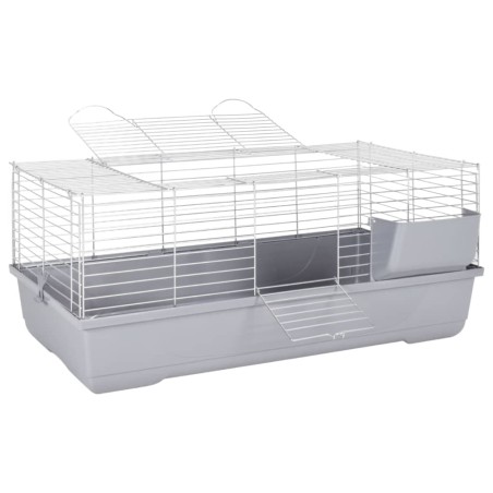 vidaXL Kleintierkäfig Grau 100x53x46 cm Polypropylen und Metall