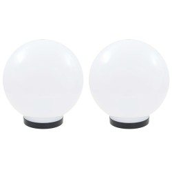vidaXL LED-Gartenleuchten 2 Stk. Kugelförmig 25 cm PMMA
