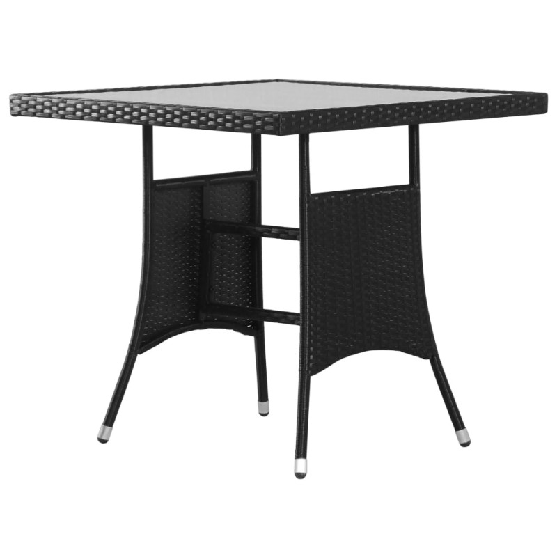 vidaXL Gartentisch Schwarz 80 x 80 x 74 cm Poly Rattan vidaXL Gartentisch Schwarz 80 x 80 x 74 cm Poly Rattan