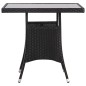 vidaXL Gartentisch Schwarz 80 x 80 x 74 cm Poly Rattan vidaXL Gartentisch Schwarz 80 x 80 x 74 cm Poly Rattan
