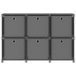 vidaXL Würfelregal mit 6 Boxen Grau 103x30x72,5 cm Stoff vidaXL Würfelregal mit 6 Boxen Grau 103x30x72,5 cm Stoff