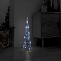 vidaXL LED-Kegel Acryl Weihnachtsdeko Pyramide Kaltweiß 60 cm