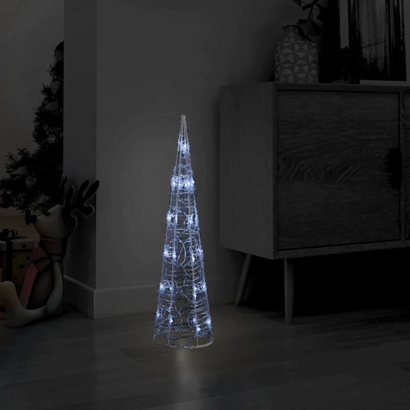 vidaXL LED-Kegel Acryl Weihnachtsdeko Pyramide Kaltweiß 60 cm vidaXL LED-Kegel Acryl Weihnachtsdeko Pyramide Kaltweiß 60 cm
