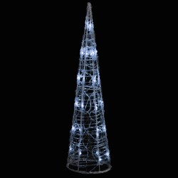 vidaXL LED-Kegel Acryl Weihnachtsdeko Pyramide Kaltweiß 60 cm