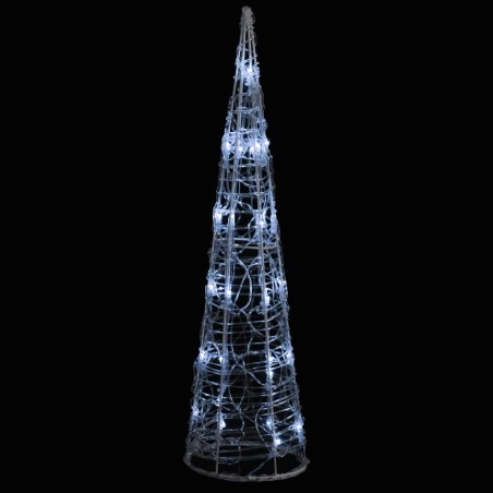 vidaXL LED-Kegel Acryl Weihnachtsdeko Pyramide Kaltweiß 60 cm