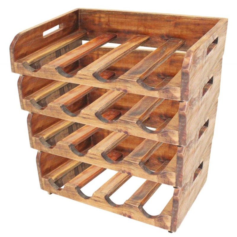 vidaXL Weinregale 4 Stk. für 16 Flaschen Recyceltes Massivholz vidaXL Weinregale 4 Stk. für 16 Flaschen Recyceltes Massivholz