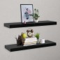 vidaXL Schweberegale 2 Stk. Schwarz 100 x 20 x 3,8 cm vidaXL Schweberegale 2 Stk. Schwarz 100 x 20 x 3,8 cm