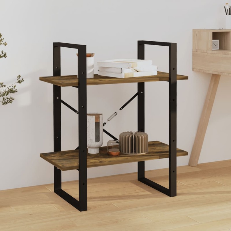 vidaXL Bücherregal 2 Fächer Räuchereiche 60x30x70 cm Holzwerkstoff vidaXL Bücherregal 2 Fächer Räuchereiche 60x30x70 cm Holzwerkstoff