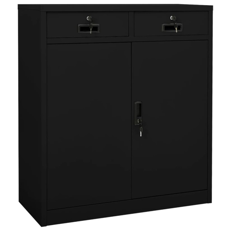 vidaXL Büroschrank Schwarz 90x40x102 cm Stahl vidaXL Büroschrank Schwarz 90x40x102 cm Stahl
