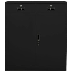vidaXL Büroschrank Schwarz 90x40x102 cm Stahl