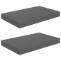 vidaXL Schwebende Wandregale 2 Stk. Hochglanz-Grau 40x23x3,8cm MDF vidaXL Schwebende Wandregale 2 Stk. Hochglanz-Grau 40x23x3,8cm MDF