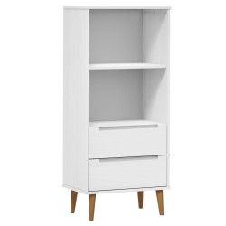 vidaXL Bücherregal MOLDE Weiß 60x35x133,5 cm Massivholz Kiefer