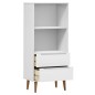 vidaXL Bücherregal MOLDE Weiß 60x35x133,5 cm Massivholz Kiefer vidaXL Bücherregal MOLDE Weiß 60x35x133,5 cm Massivholz Kiefer