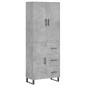 Highboard Betongrau 69,5x34x180 cm Holzwerkstoff Highboard Betongrau 69,5x34x180 cm Holzwerkstoff