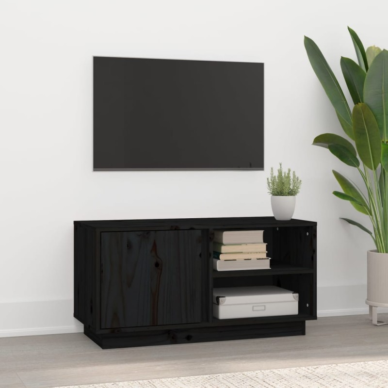 vidaXL TV-Schrank Schwarz 80x35x40,5 cm Massivholz Kiefer vidaXL TV-Schrank Schwarz 80x35x40,5 cm Massivholz Kiefer