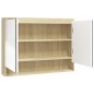 vidaXL Spiegelschrank fürs Bad 80x15x60 cm MDF Weiß und Eiche-Optik vidaXL Spiegelschrank fürs Bad 80x15x60 cm MDF Weiß und Eiche-Optik